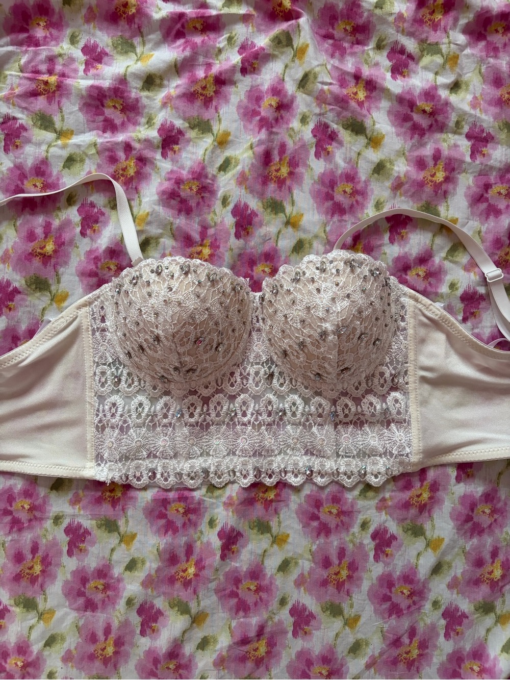 Lace & Sequin Corset Bra